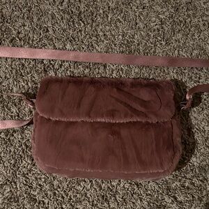 Brown Nike Faux Fur Crossbody Bag